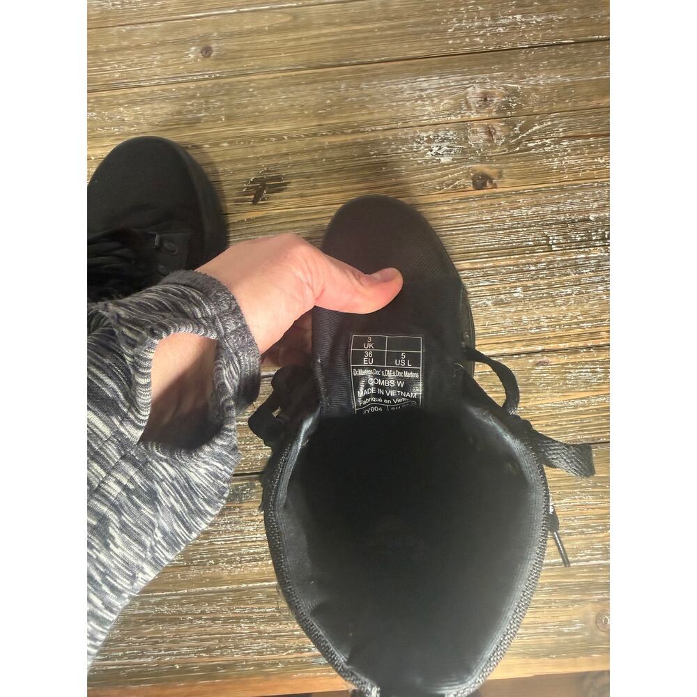 Dr. Martens Combs Black Combat Boots Womens 5 Gorpcore Utility Streetwear Grunge - Picture 8 of 9